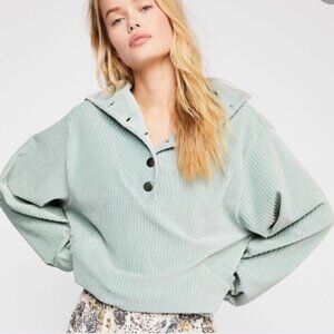 Free People Serena ribbed velvet pullover